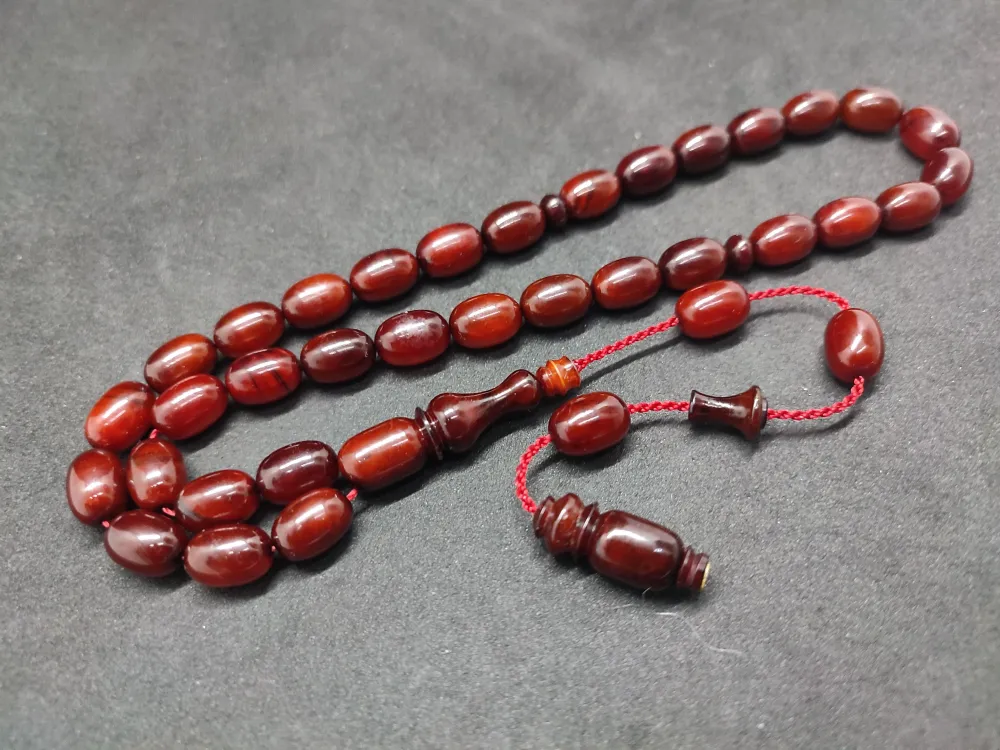 İsa Balkaya Usta Eseri̇  Eski̇ Usul Kat Kat İpe Di̇zi̇li̇ Eski̇ Sıkma Kehri̇bar küçük resim 2