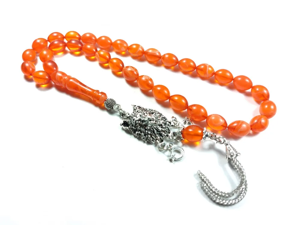 Kurt Başlı Alman Gümüş Püskül Kombi̇nli̇ 0.6 Deli̇m Sıkma Kehri̇bar küçük resim 4