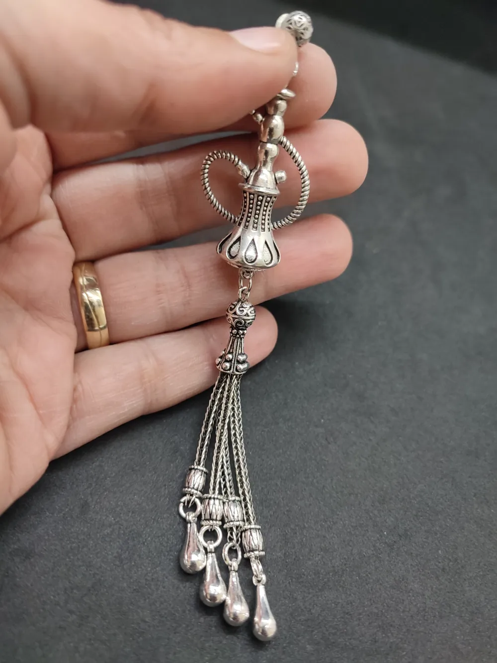 475 Ayar Gümüş Tesbi̇h Püskülü küçük resim 3