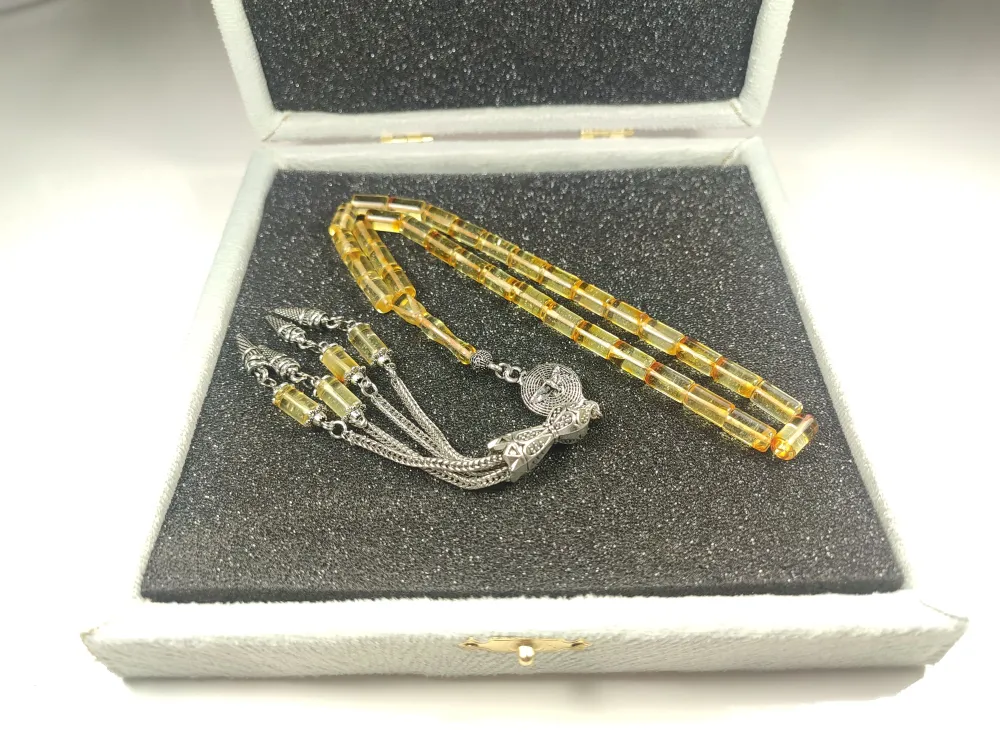 Gümüş Püsküllü Özel Kadi̇fe Kutulu 17 Gr  Li̇tvanya Kaya Damla küçük resim 2