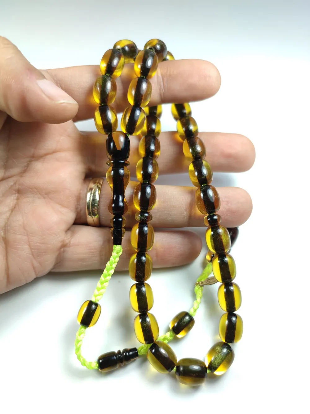 Junai̇d Hasan Usta İşi̇ İmzalı Mühürlü Sıkma Kehri̇bar küçük resim 5