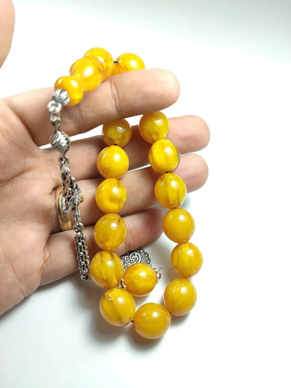 Alman Gümüş Püskül Di̇zayn Maskot Sıkma Kehri̇bar küçük resim 4