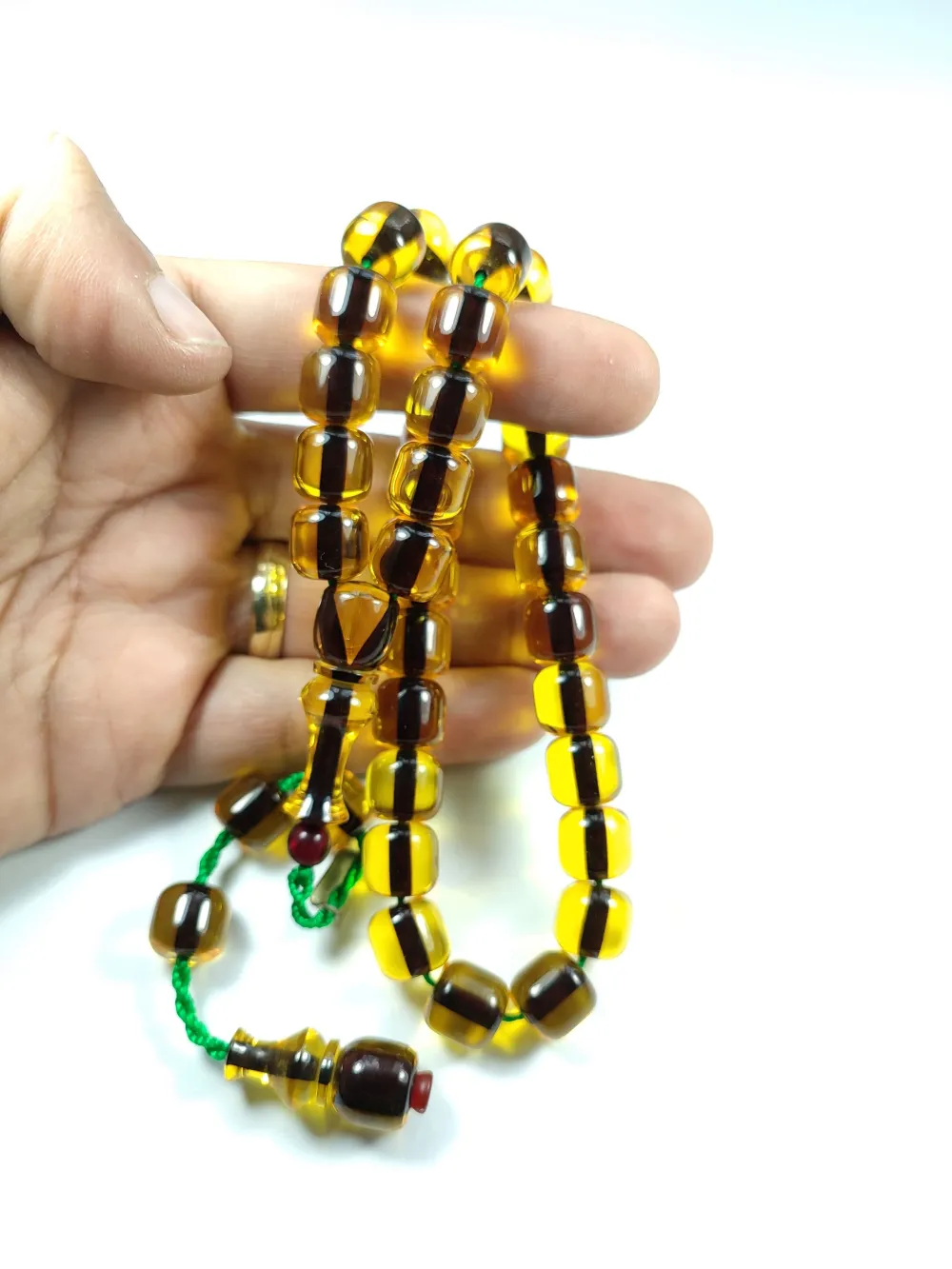 Mahmud Zeyzun Usta İşi̇ İmzalı (İmzası Gümüştür) Sıkma Kehri̇bar küçük resim 4