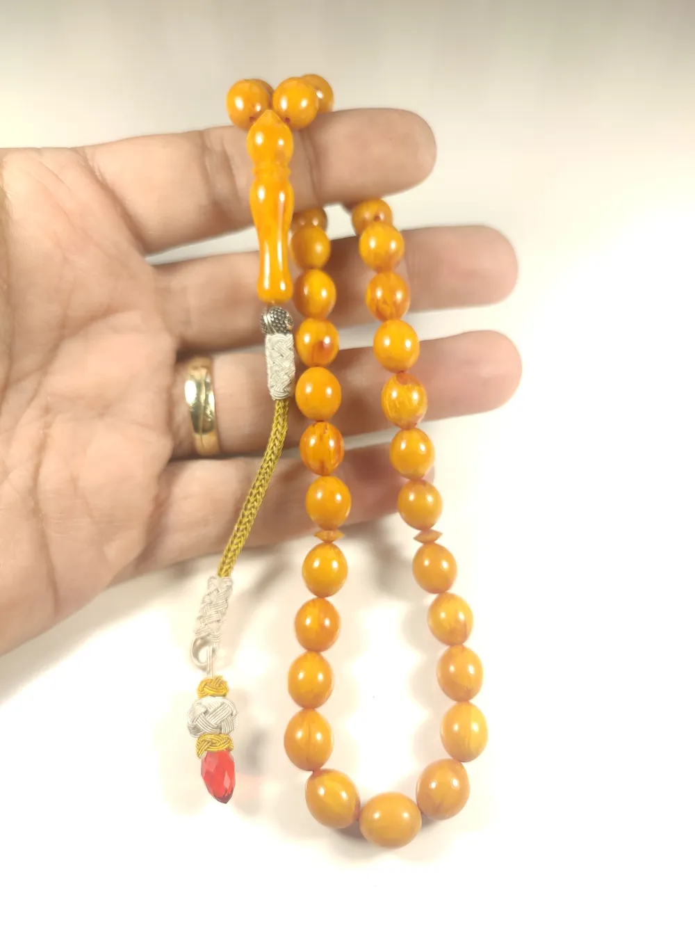 Darabacı Abdullah Usta Eseri̇ Trabzon Kazazi̇ye Püskül 3 Kat Ci̇lalı Sıkma Kehri̇bar küçük resim 4