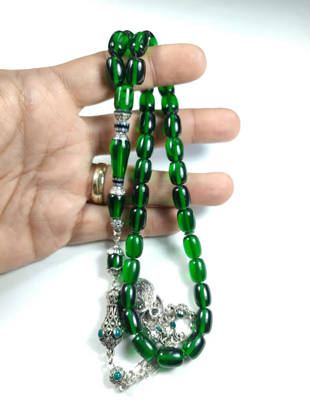 Gümüş Kaplama Püsküllü  Gümüş Nakkaş İmame Alman Zar küçük resim 5