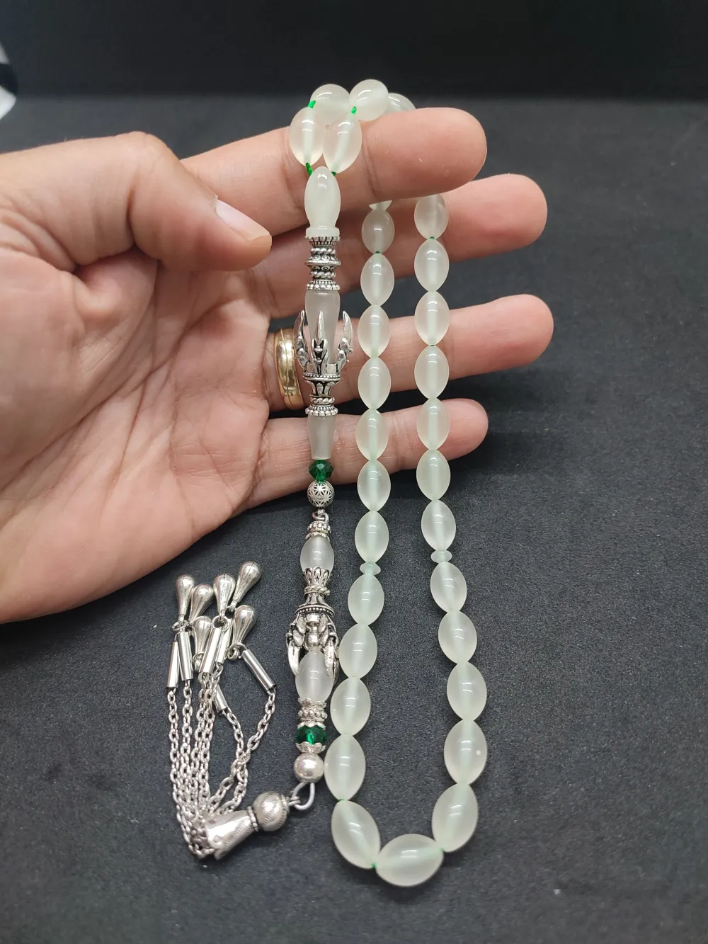 Zeyn Usta Eseri̇ Gümüş Nakkaş İmame Pençe Model Senteti̇k Opal küçük resim 4