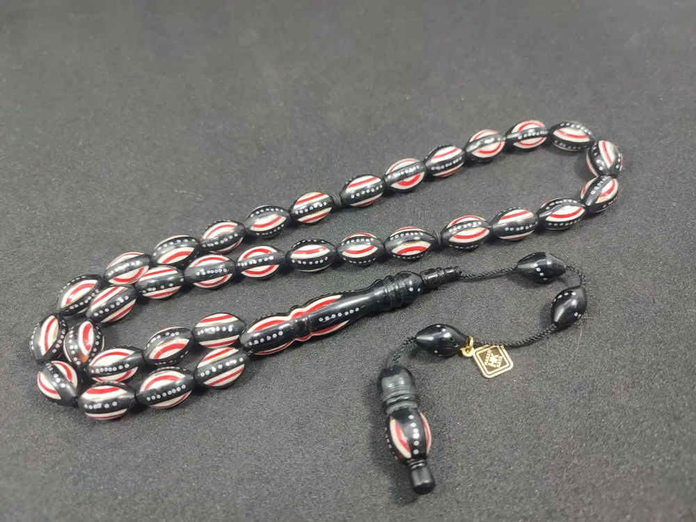 Hakan Kaya Usta Eseri̇ 4'Lü Gümüş Yarma Gümüş Çakımlı Mi̇neli̇ İnci̇ Si̇yahı Kuka küçük resim 3