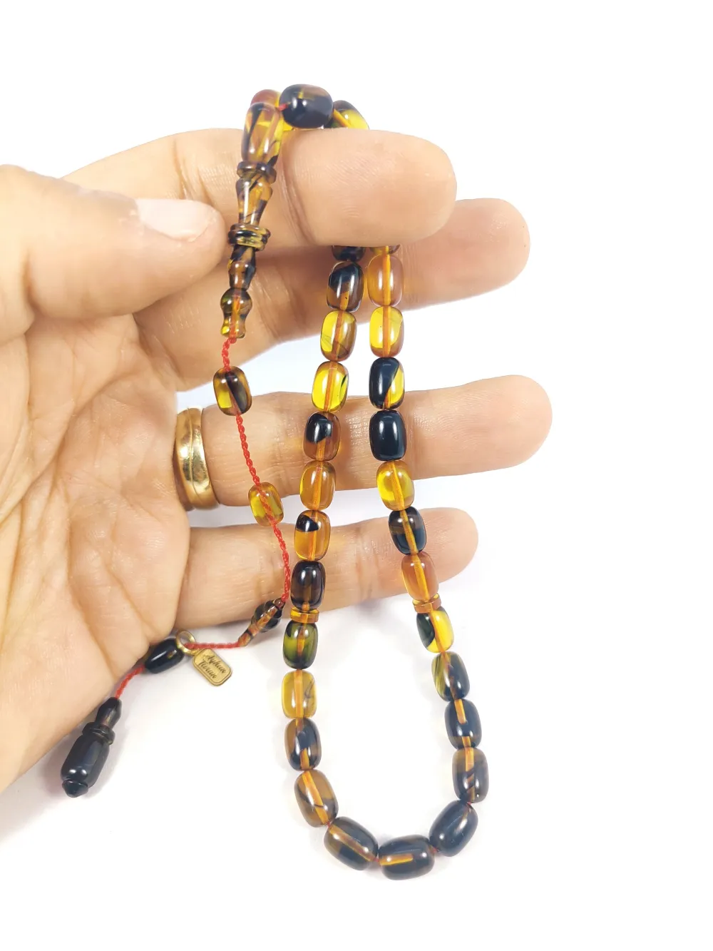 Ayhan Turan Usta Eseri̇ 0.6 Mm Deli̇m Halkalı İmame Tam El Boy Sıkma Kehri̇bar küçük resim 5