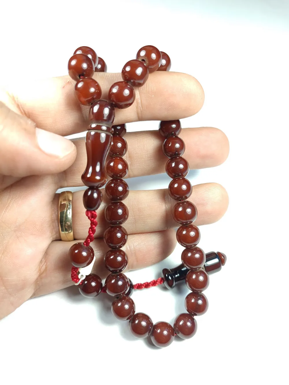 Dabbas Usta İşi̇ İmzalı (İmzası Gümüştür) Sıkma Kehri̇bar küçük resim 5