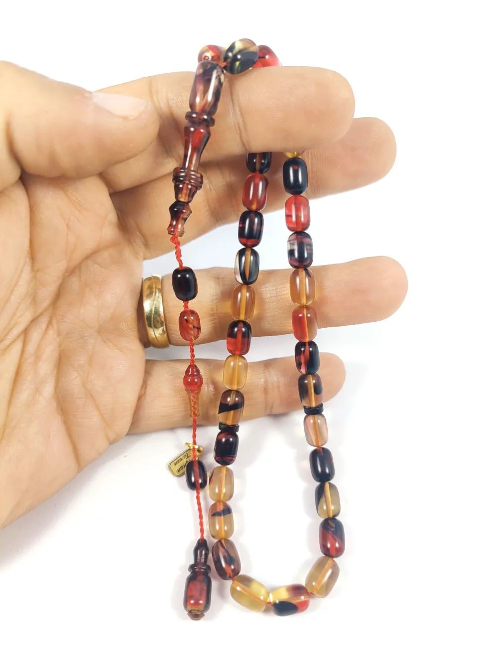 Ayhan Turan Usta Eseri̇ 0.6 Mm Deli̇m Halkalı İmame Tam El Boy Ateş-İ Kehri̇bar küçük resim 5