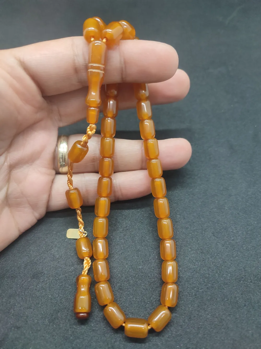 Hayyani̇ Usta Eseri̇ İmzalı El Boy Alman Faturan Sıkma Kehri̇bar küçük resim 4