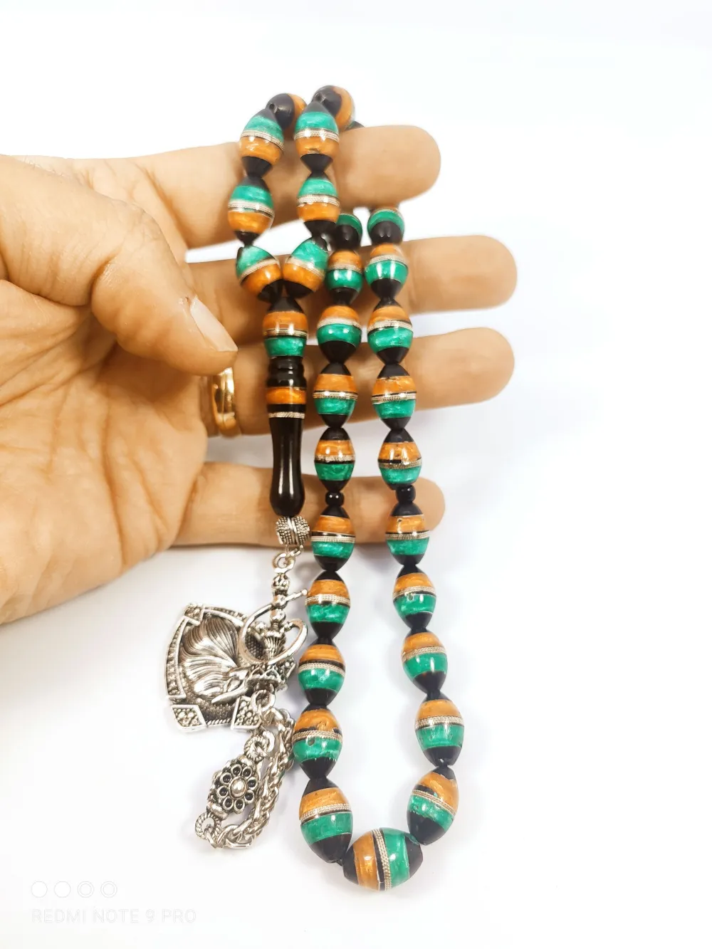 Şevket Alkan Usta Eseri̇ İri̇ Boy Mi̇neli̇ Gümüş Sarmal Kuka küçük resim 5