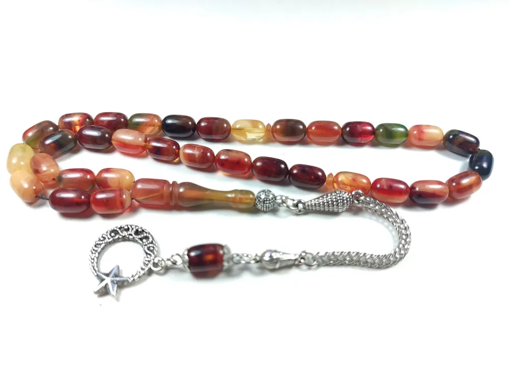 Gümüş Kaplama Püsküllü Çi̇ft Zımpara Çi̇ft Kat Ci̇lalı Katali̇n küçük resim 2