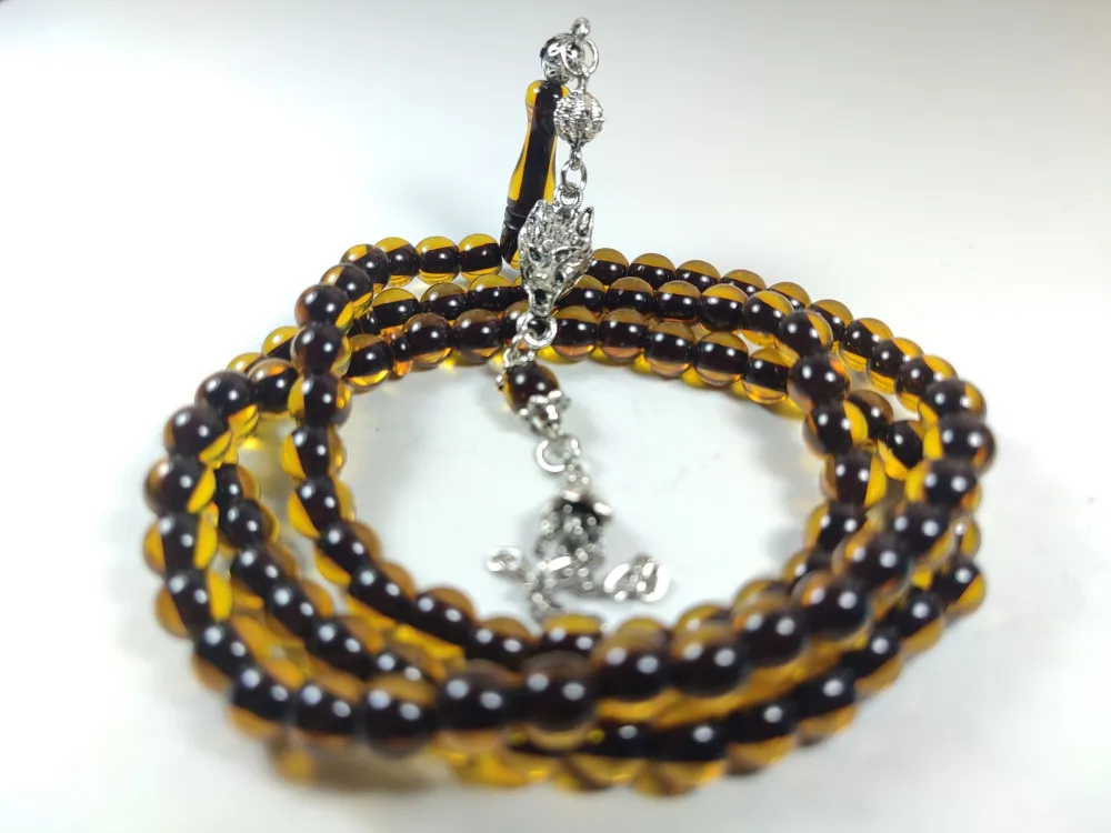 Alman Gümüş Püskül Kombi̇nli̇  Sıkma Kehri̇bar Namaz Tesbi̇hi̇