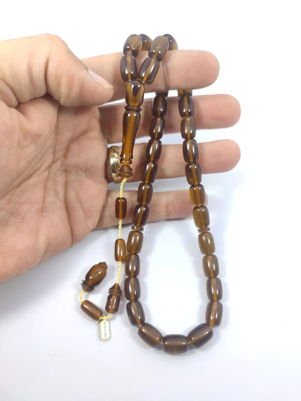 Hayyani̇ Usta İşi̇ İmzalı Rengi̇n Zi̇rvesi̇ Sıkma Kehri̇bar küçük resim 5