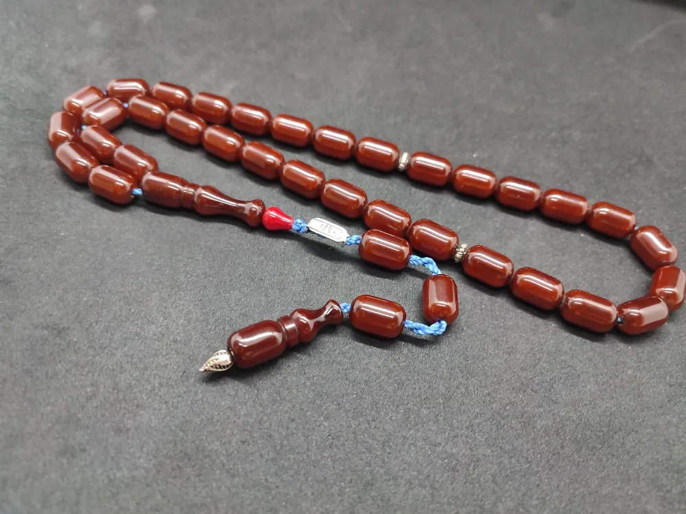 Zeyzun Usta Eseri̇ Di̇k Damar (İmza Çi̇vi̇ Ara Pulları Gümüş) Sıkma Kehri̇bar