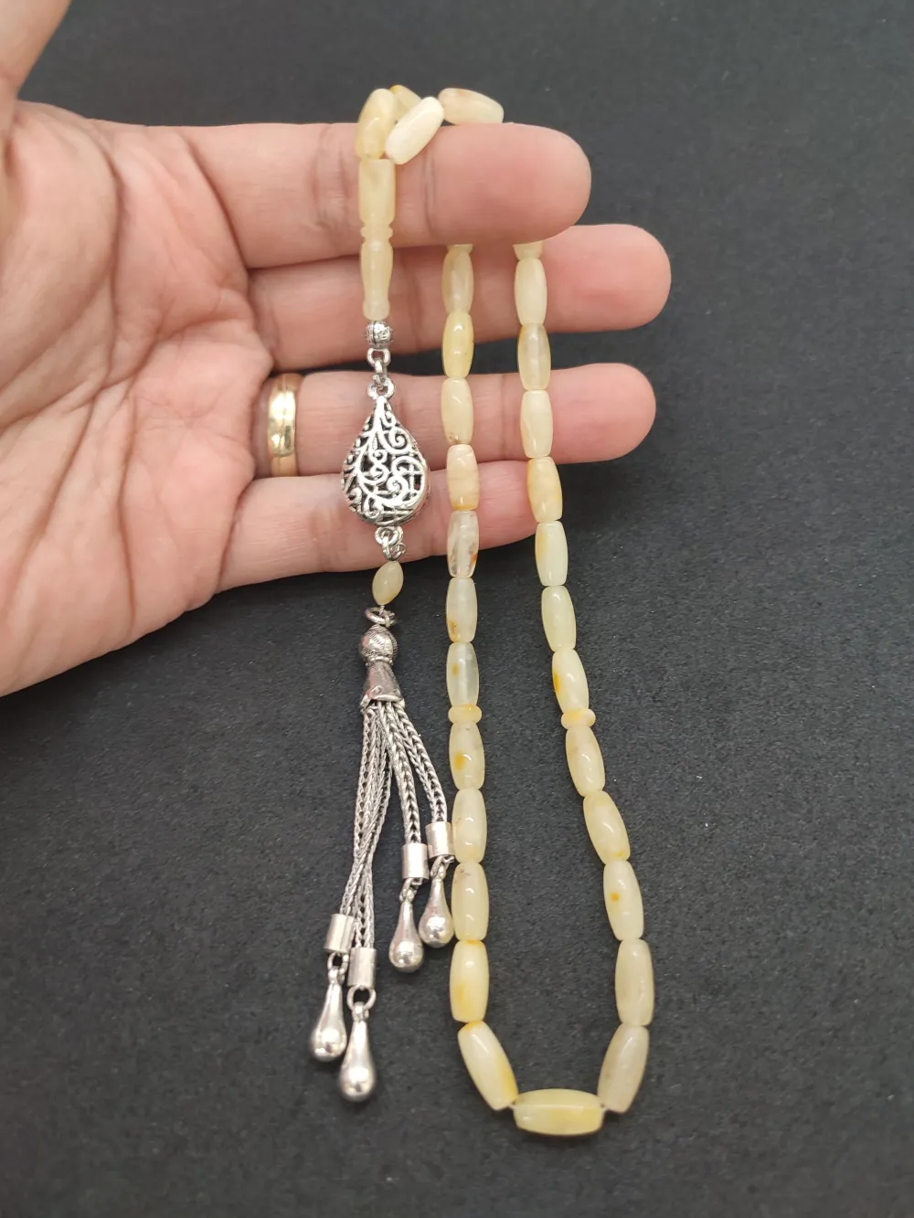 Kaçkar Usta Eseri̇ 10.75 Gr 475 Ayar Gümüş Püsküllü 11.18 Gr Mat Kaya Damla küçük resim 5