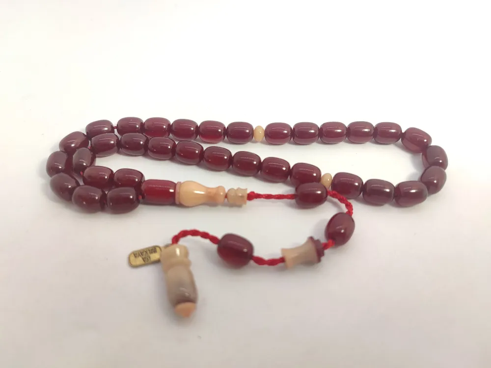 İsa Balkaya Usta Eseri̇ Çi̇ft Parça İmame Havşalı  Eski̇ Usul Sıkma Kehri̇bar küçük resim 3