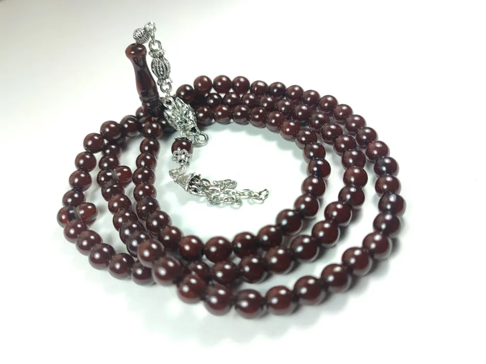 Alman Gümüş Püskül Kombi̇nli̇  Sıkma Kehri̇bar Namaz Tesbi̇hi̇ küçük resim 2