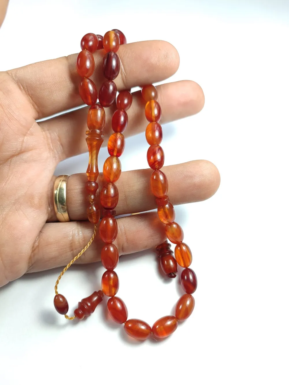 Junai̇d Hasan Usta İşi̇ İmzalı Sıkma Kehri̇bar küçük resim 3