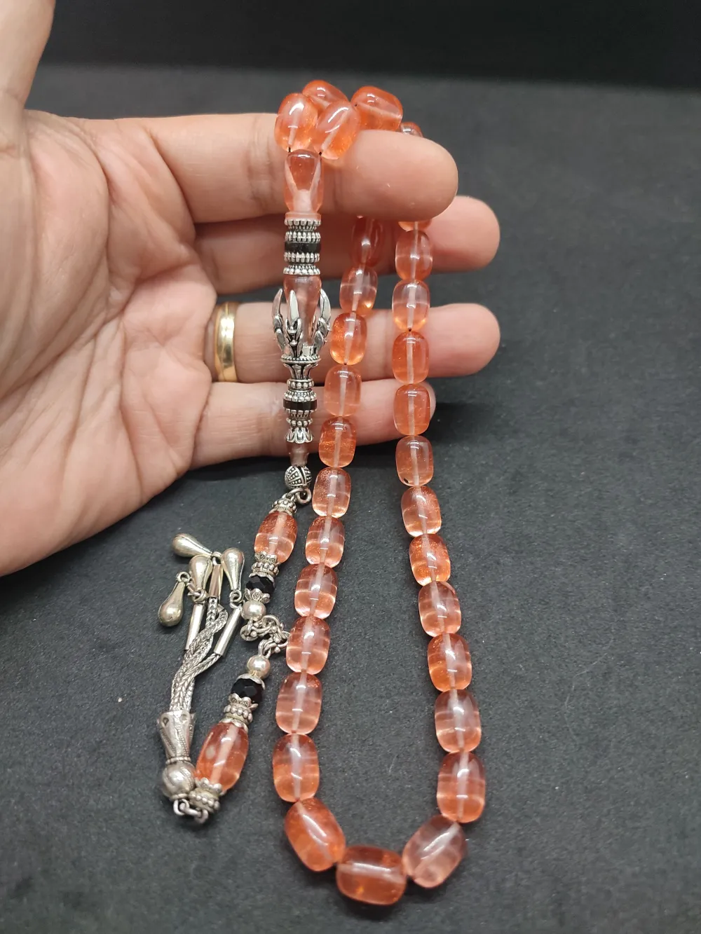 Zeyn Usta Eseri̇ Gümüş Nakkaş İmame Pençe Model Senteti̇k Opal küçük resim 4