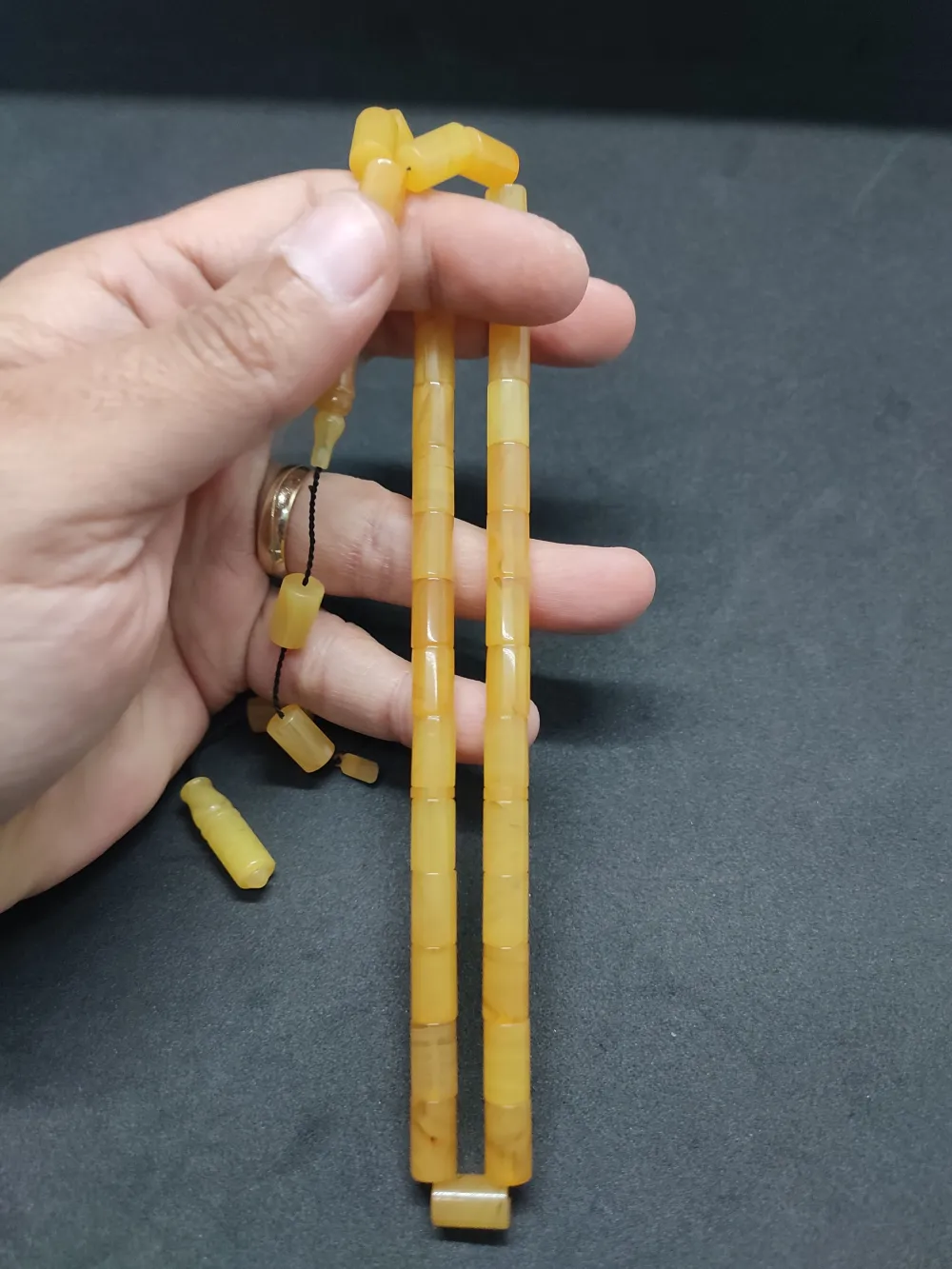 Uğur Şener Usta Eseri̇ 0.6 Şeffaf Deli̇m Çi̇ft Kat Ci̇lalı Ok Gi̇bi̇ Sıkma Kehri̇bar küçük resim 3