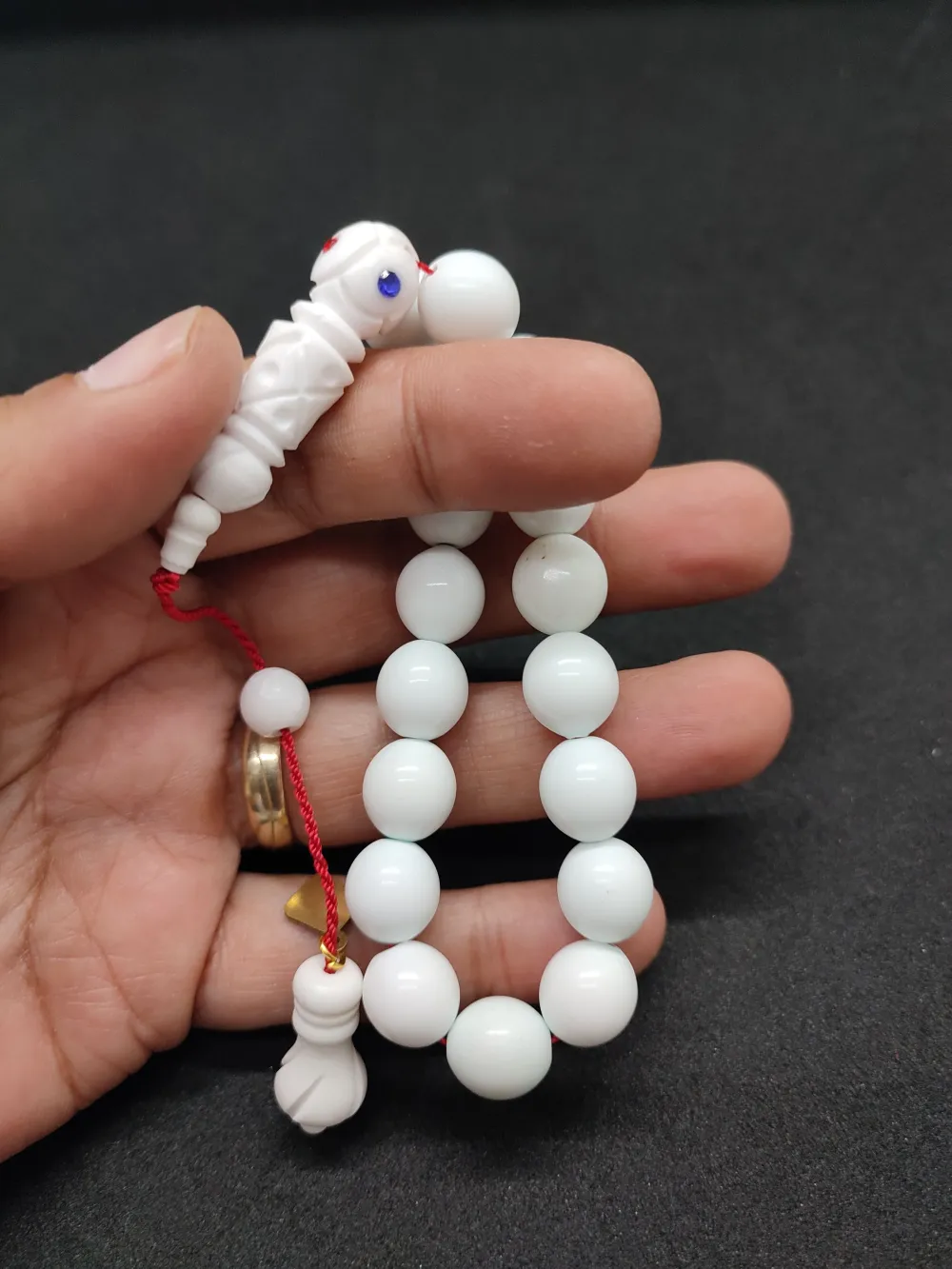 İskeçeli̇ Cemi̇l Usta Eseri̇ Turkuaz Ci̇lalı İmame Hi̇tame Kalem Oyma Deve Kemi̇ği̇ küçük resim 4