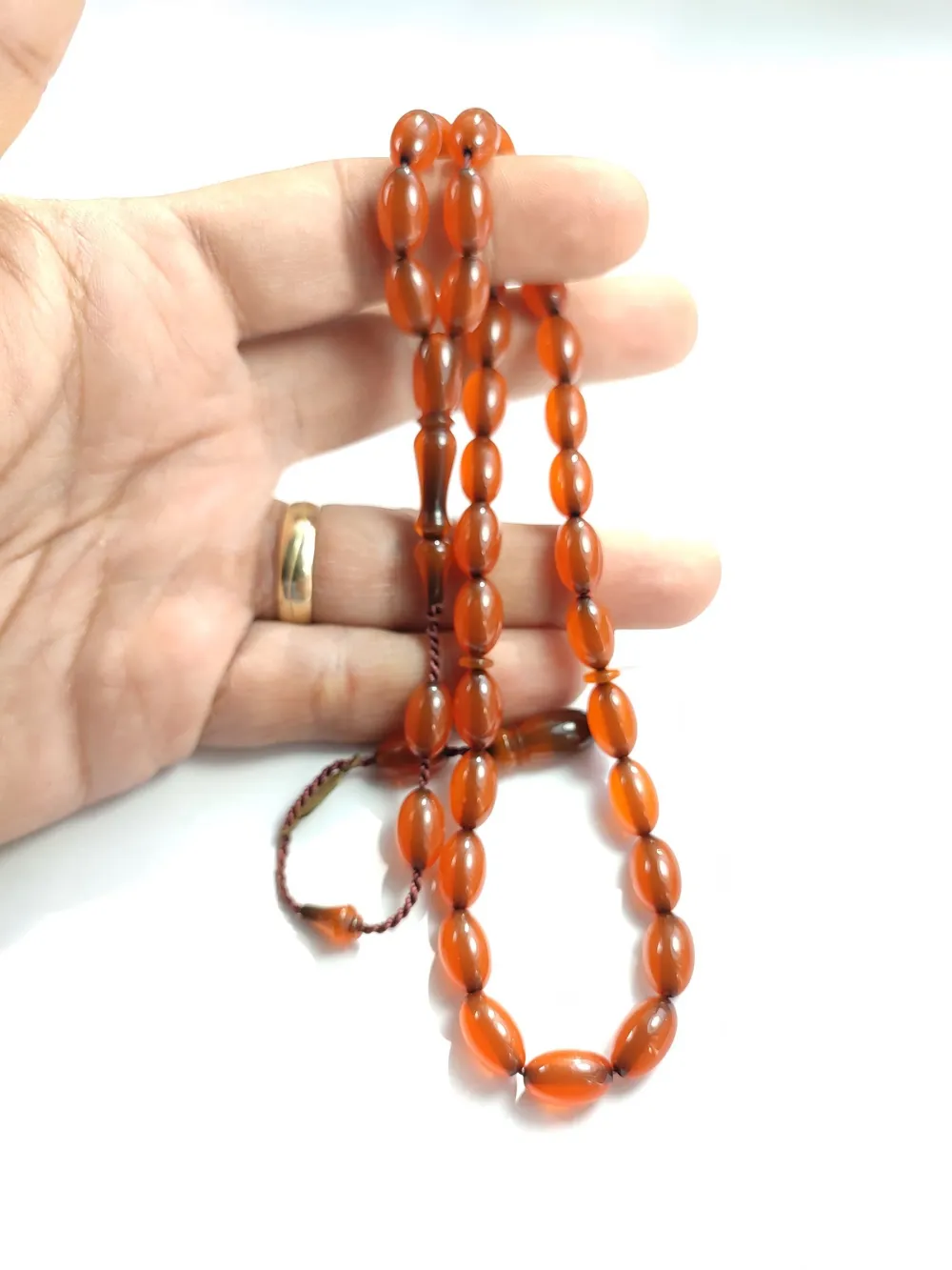 Ahmet Emi̇n Usta İşi̇ İmzalı Mühürlü Sıkma Kehri̇bar küçük resim 4