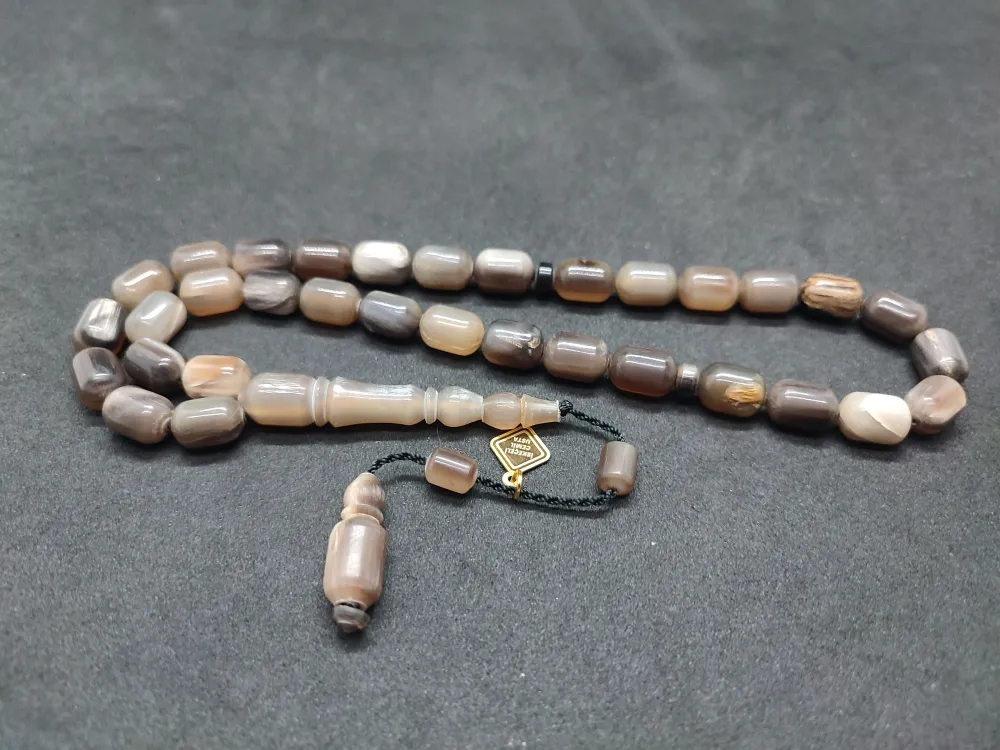 İskeçeli̇ Cemi̇l Usta Eseri̇ İmame Hi̇tame Eski̇tme Yapılmış Damarlı Bufalo Boynuzu küçük resim 2