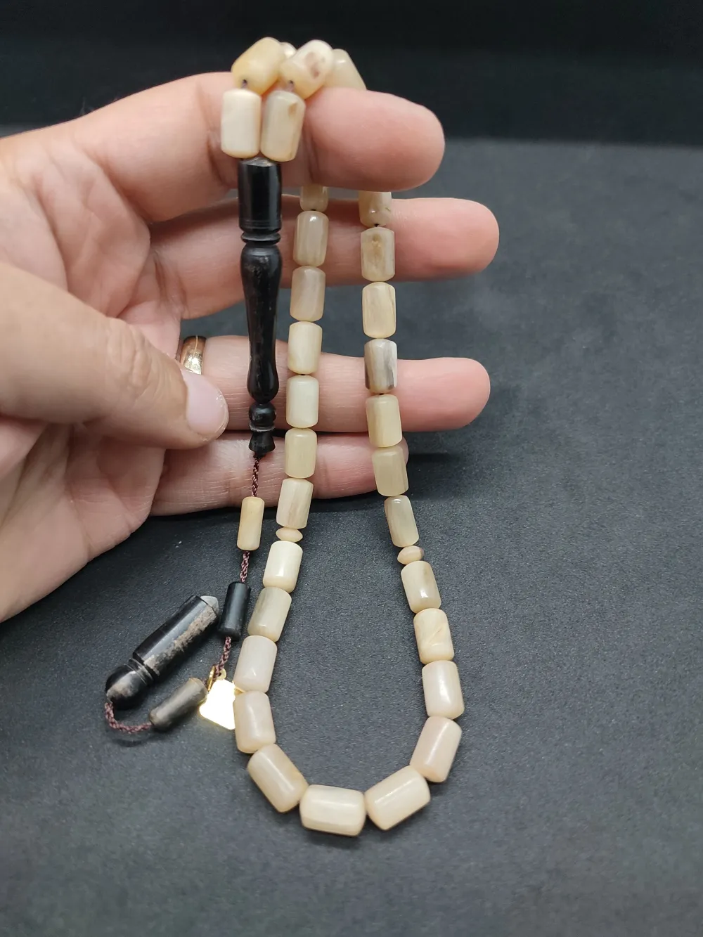 Hali̇l Hi̇lmi̇ Usta Eseri̇ Alaca Renk El Boy Naturel Koç Boynuzu küçük resim 4