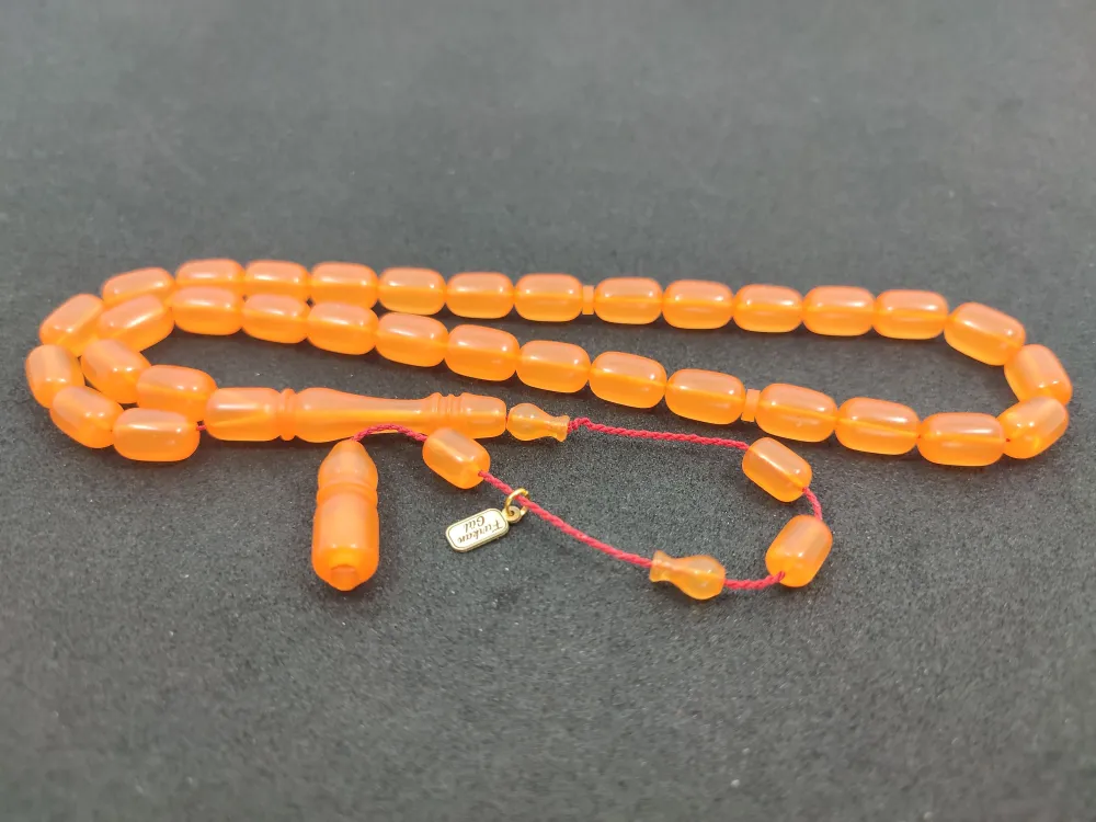 Furkan Gül Usta Eseri̇ 0.6 Şeffaf Deli̇m Çi̇ft Kat Ci̇lalı Yemen Zar Kehri̇bar küçük resim 2