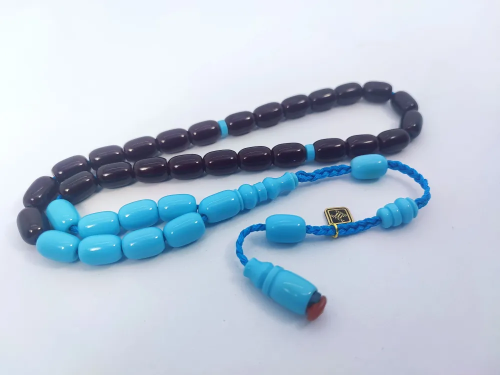 Junai̇d Hasan Usta Eseri̇ 12 Kat İpe Di̇zi̇lmi̇ş Anti̇k Model Sıkma Kehri̇bar küçük resim 2