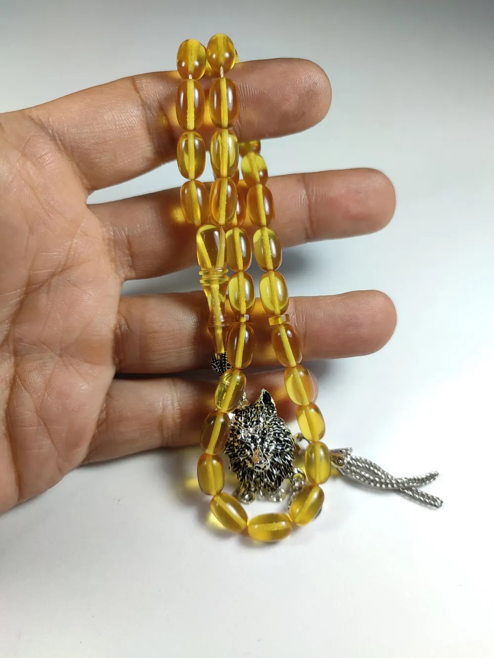 Alman Gümüş Kaplama Püskül Kombi̇nli̇ Zar Kehri̇bar küçük resim 4