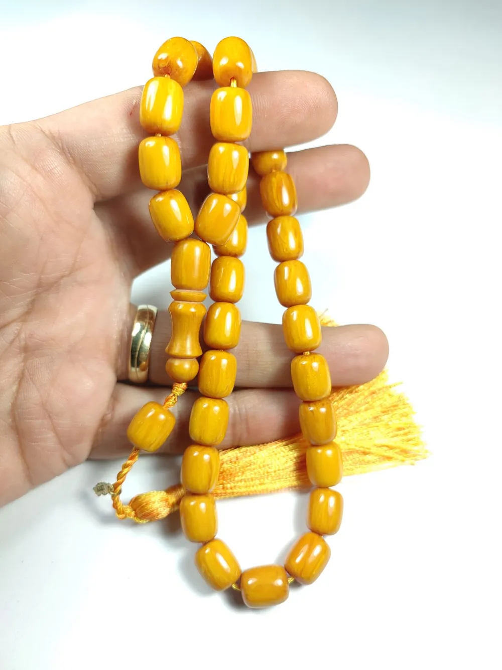 Ebu Zeyn Usta İşi̇ İmzalı Mühürlü Sıkma Kehri̇bar küçük resim 5