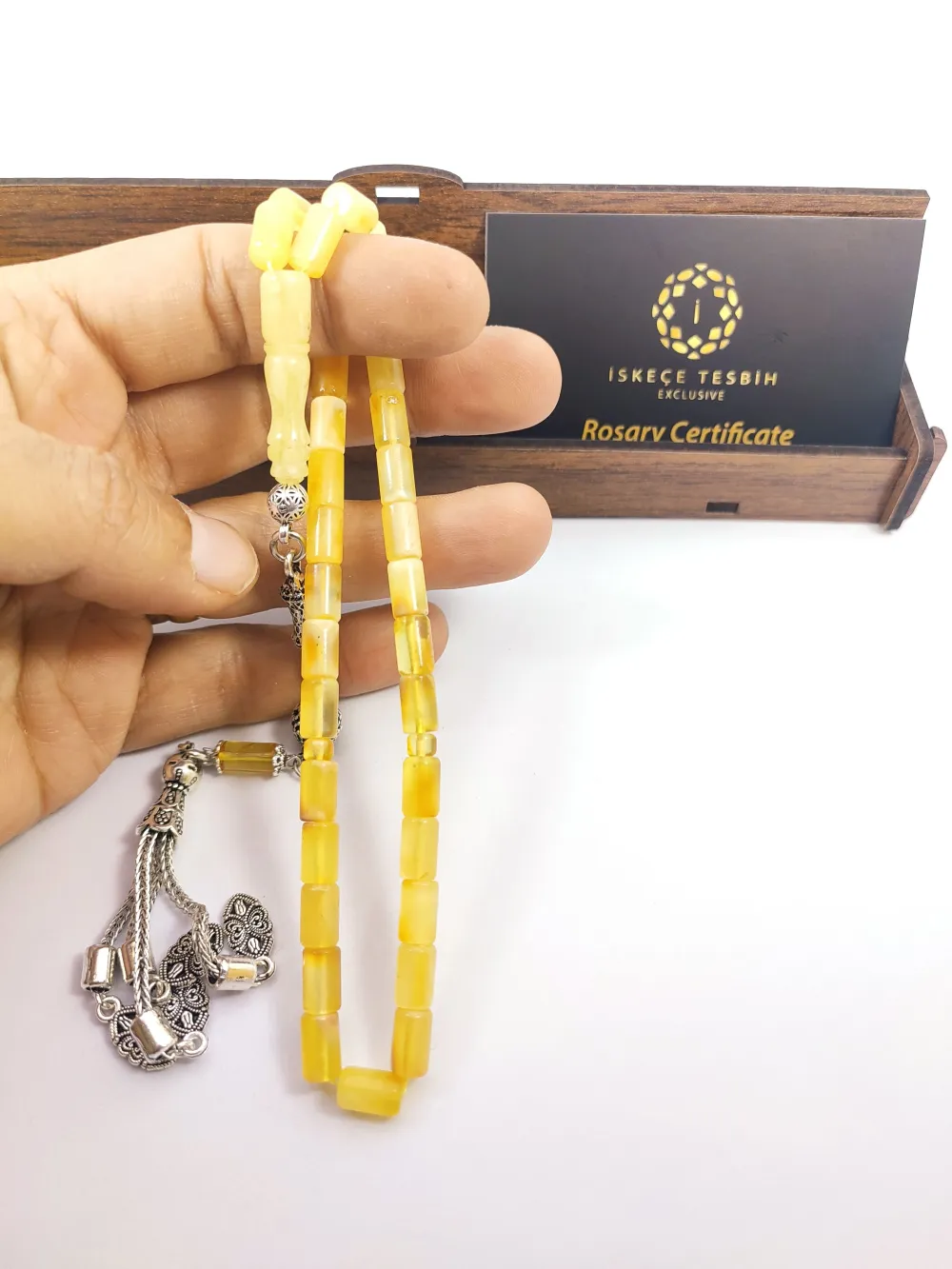 Gümüş Püsküllü İskeçeli̇ Cemi̇l Usta Eseri̇ 11.70 Gr. Li̇tfanya Kaya Damla Kehri̇bar küçük resim 5