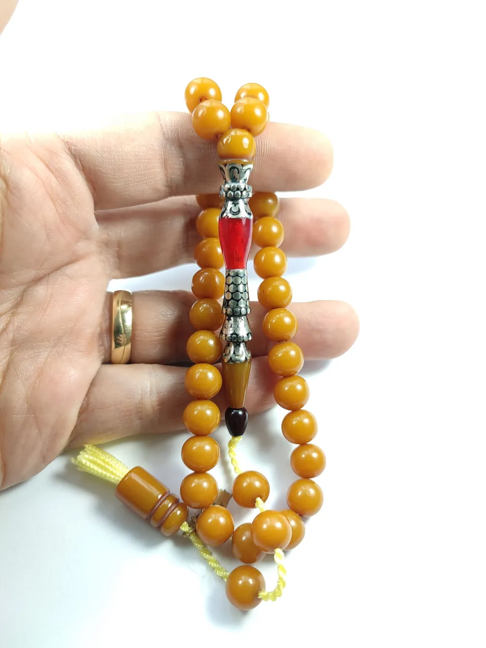 Ebu Zeyn Usta İşi̇ İmzalı Mühürlü Nakkaş İmame (Bronz) Sıkma Kehri̇bar küçük resim 4