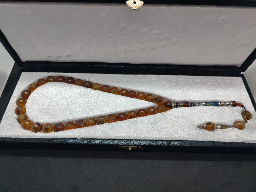 Vıp Deri̇ Kutulu 1000 Ayar Gümüş Nakkaşlı Fosi̇lli̇ 78.25 Gr. Rus  Kaya Damla küçük resim 5