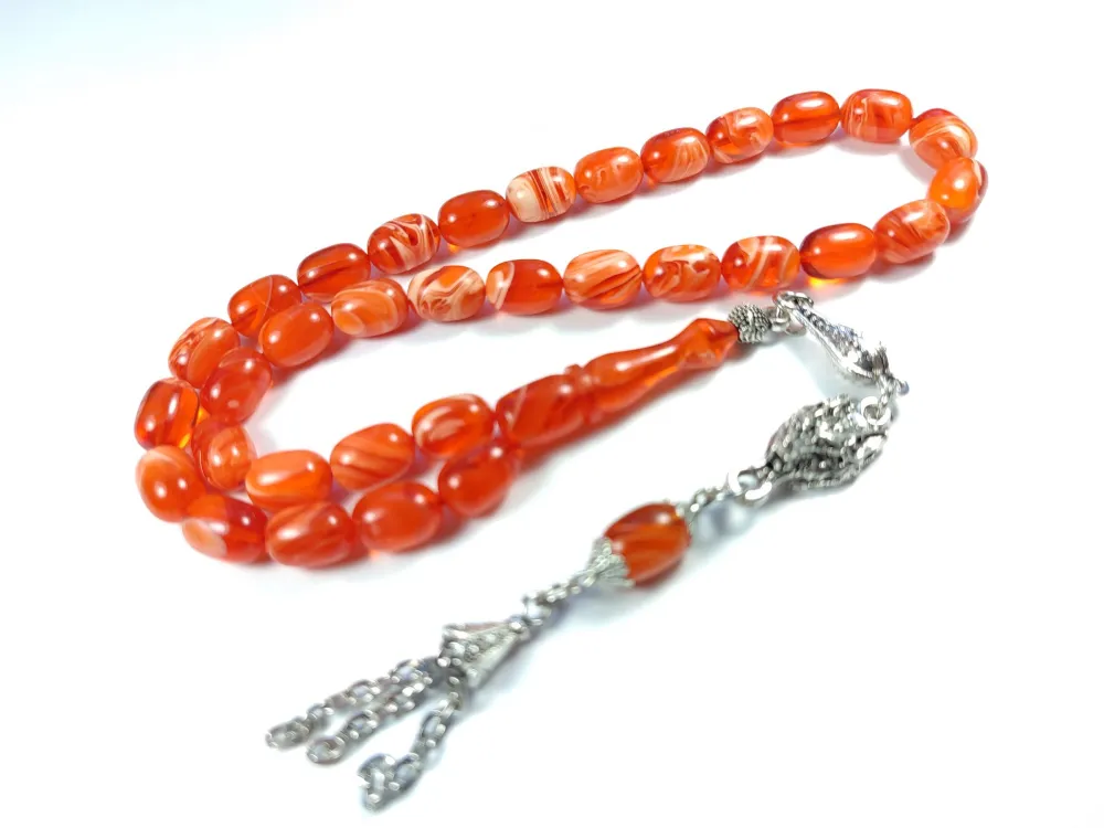 Mi̇neli̇ Alman Gümüş Püskül Kombi̇nli̇  Sıkma Kehri̇bar