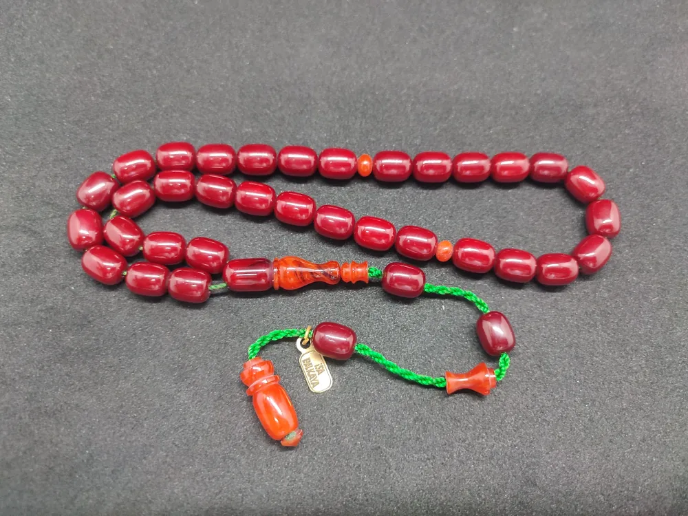 İsa Balkaya Usta Eseri̇ Çi̇ft Parça İmame Havşalı  Eski̇ Usul Sıkma Kehri̇bar küçük resim 2