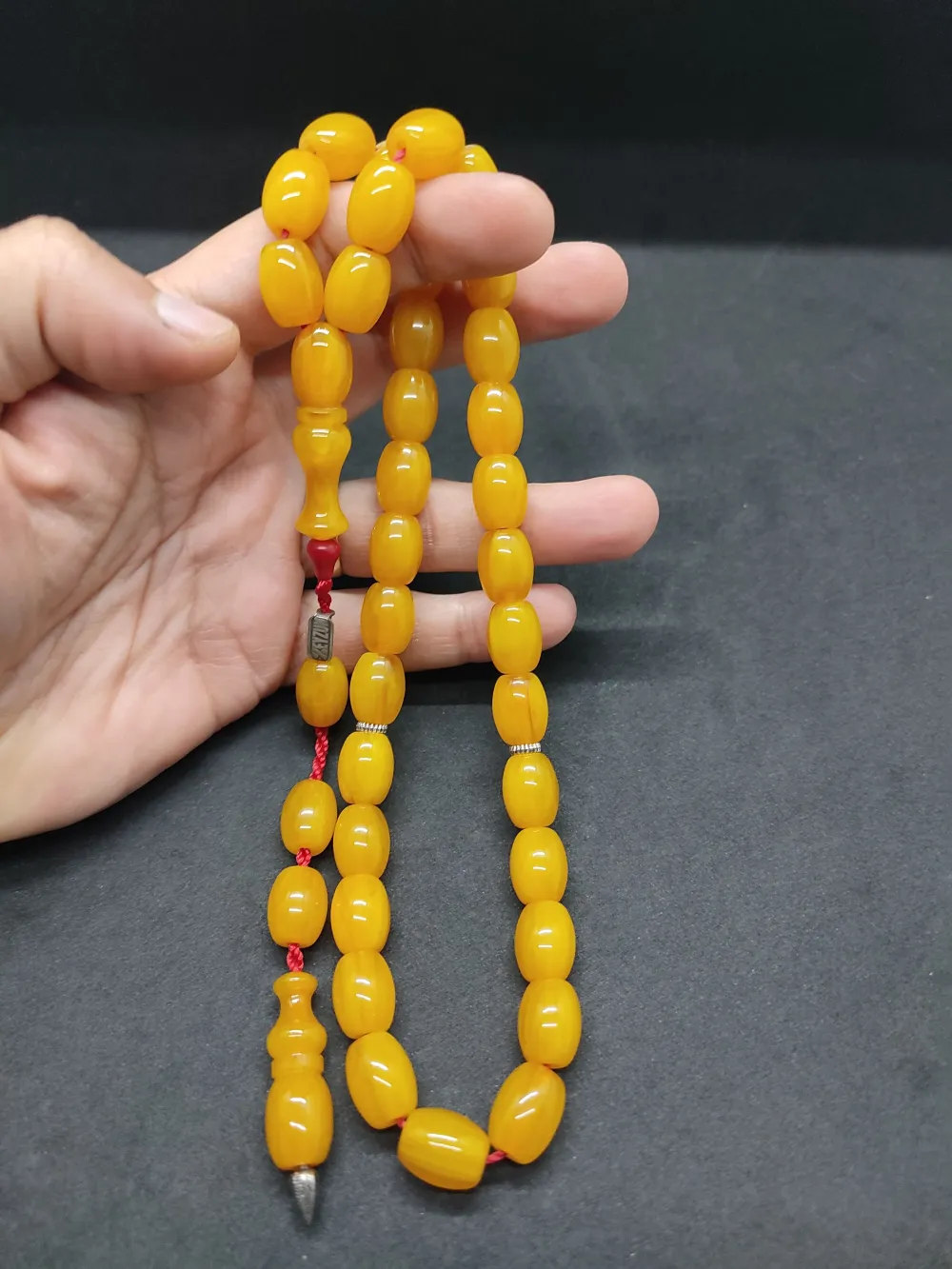 Zeyzun Usta Eseri̇ (İmza Çi̇vi̇ Ara Pulları Gümüş) Sıkma Kehri̇bar küçük resim 4