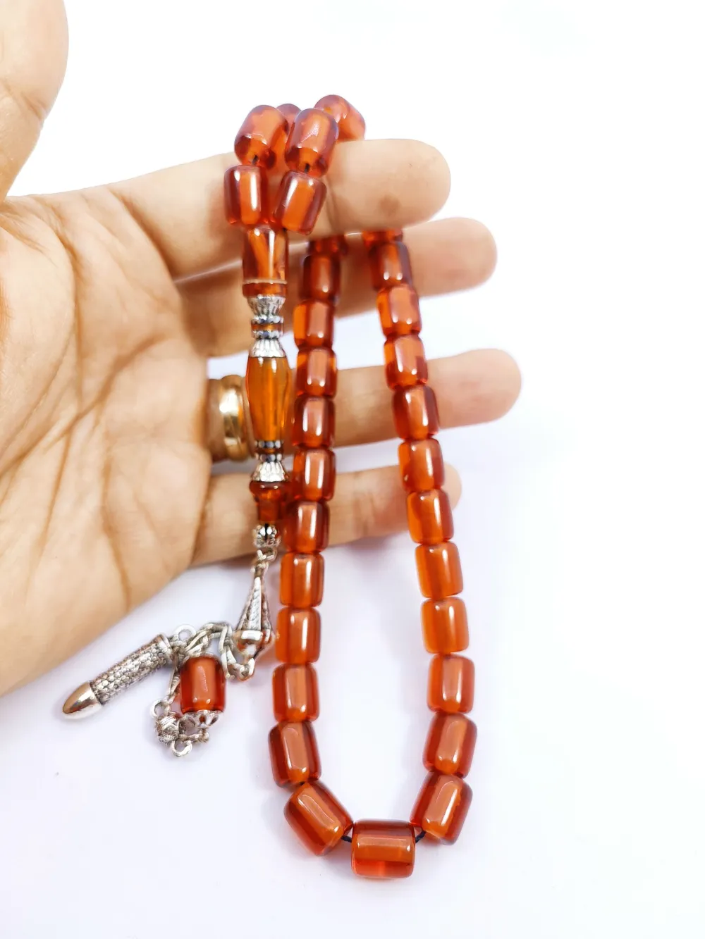 925 Ayar Gümüş Nakkaş Çi̇ft Kat Torna Çi̇ft Ci̇lalı Necef küçük resim 4