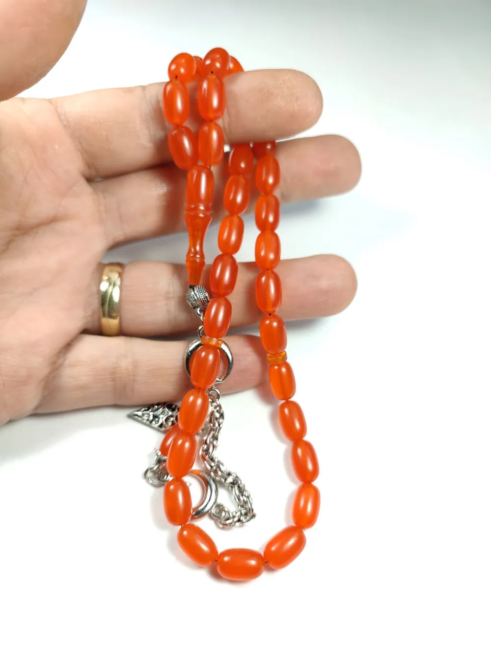 Alman Gümüş Püskül Kombi̇nli̇ Sıkma Kehri̇bar küçük resim 4