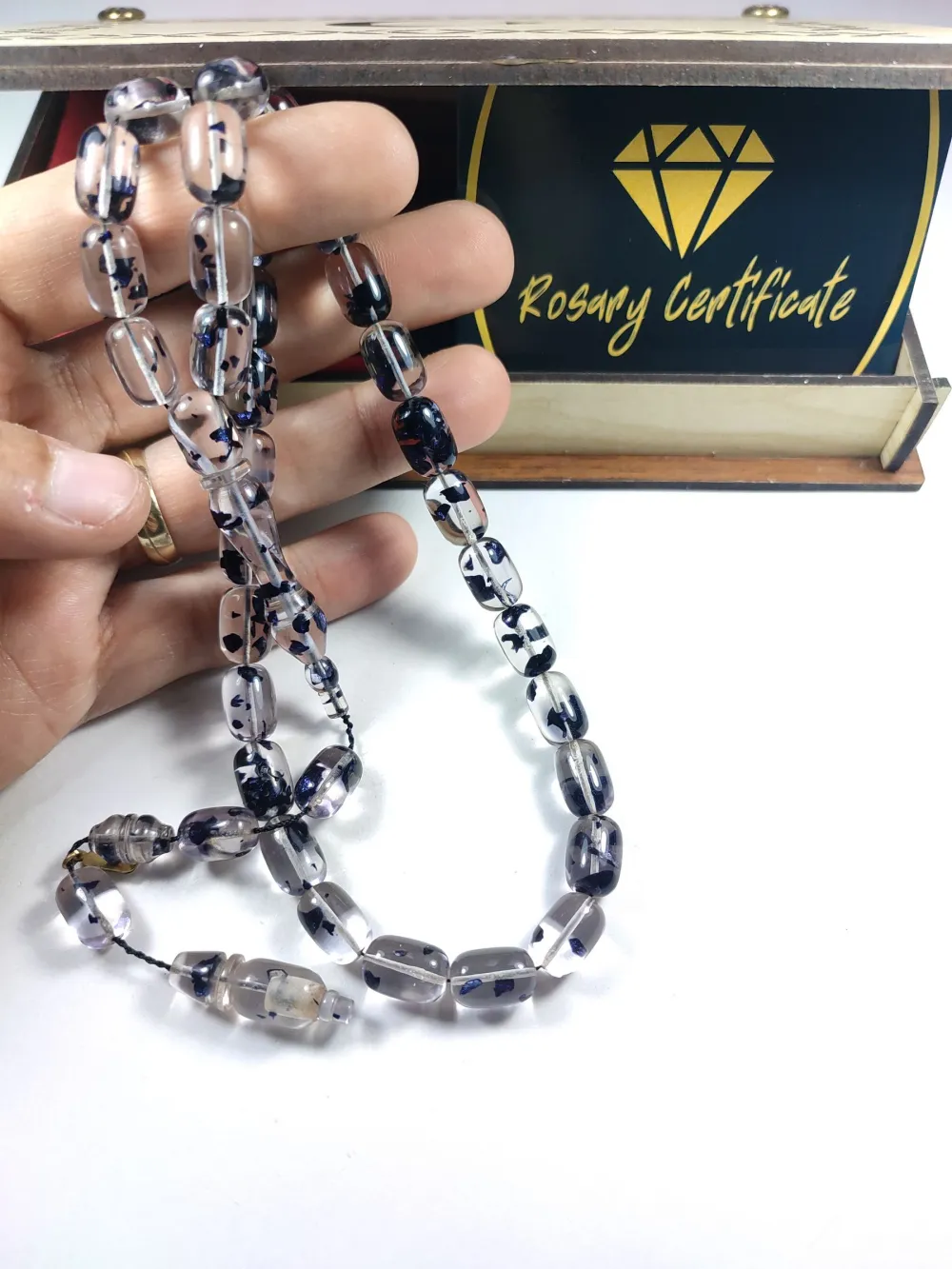 Furkan Gül Usta İşi̇ Gömme Kutulu Dıamond Shıne (Altın Varaklı) Ateş-İ Kehri̇bar