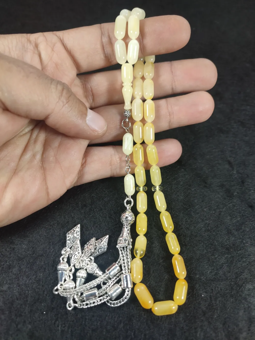 Gümüş Püsküllü 13.80 Gr. Orji̇nal Krali̇çe Baltık Kaya Damla Kehri̇bar küçük resim 5