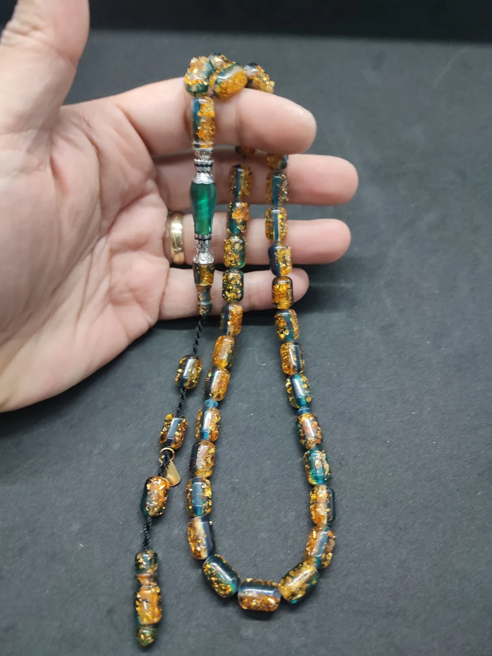 Furkan Gül Usta Eseri̇ Gümüş Nakkaş Altın Varaklı  Ateş-İ Kehri̇bar küçük resim 5