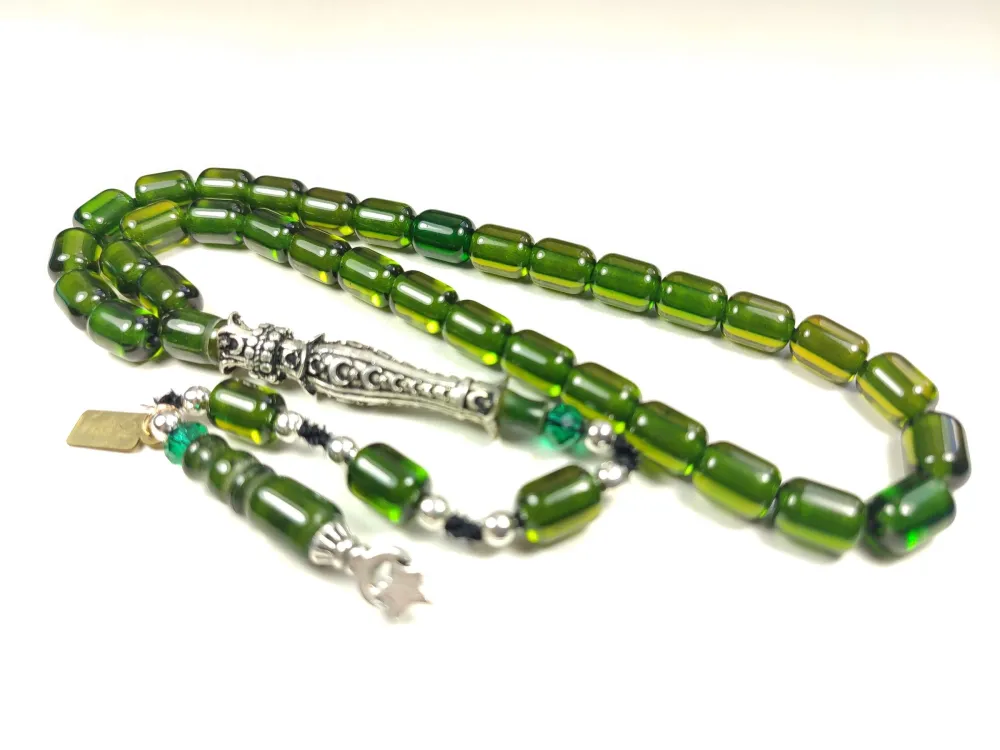 Zeyn Usta İmzalı 925 Ayar Nakkaş İmame Ayyıldız Moti̇fli̇ Hi̇tame Sıkma Kehri̇bar