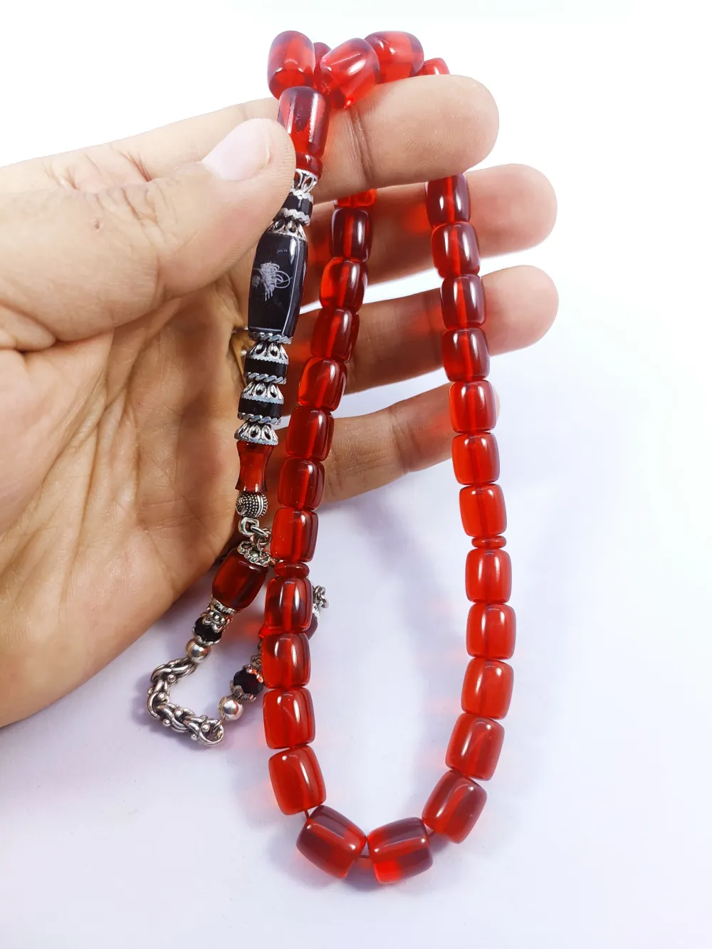 Şevket Alkan Usta Eseri̇ Gümüş Nakkaşlı  Alman Zar Kehri̇bar küçük resim 5