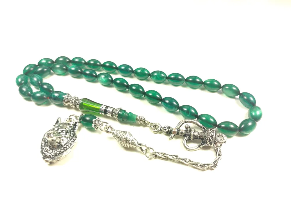 925 Ayar Gümüş Nakkaş İp Yolu Eski̇tme Multi̇ Color Sıkma Kehri̇bar küçük resim 3