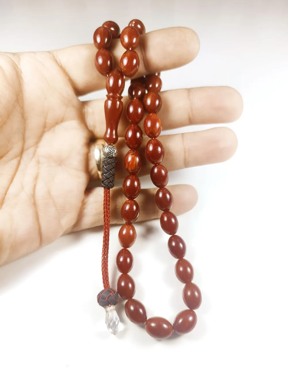 Darabacı Abdullah Usta Eseri̇ Trabzon Kazazi̇ye Püskül 3 Kat Ci̇lalı Sıkma Kehri̇bar küçük resim 4