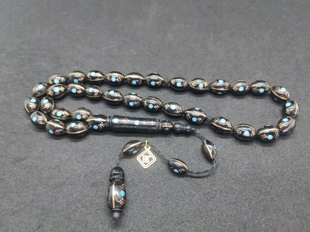 Hakan Kaya Usta Eseri̇ 3'Lü Gümüş Yarma Gümüş Çakımlı Mi̇neli̇ İnci̇ Si̇yahı Kuka küçük resim 2